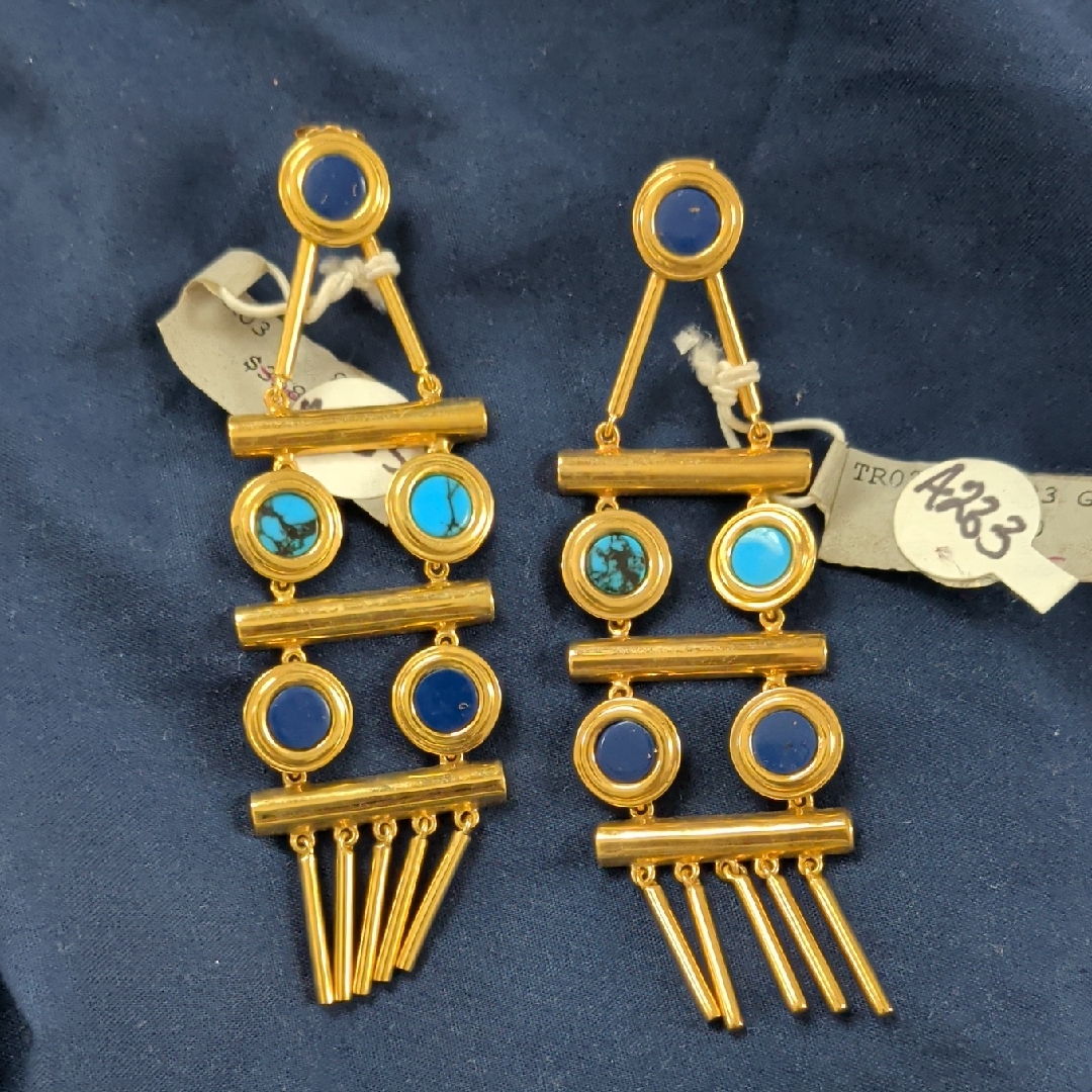 Eddie Borgo Gold-Tone Drop Earrings With Blue And Turquoise Accents